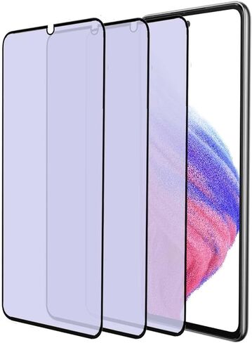 3 pack Anti Blue Light Tempered Glass Screen Protector Compatible with Samsung Galaxy A53/A52/A51.Eye Protection Tempered Glass Film,No Bubbles,9H Hardness HD, Blue Light Blocking Screen Protective Film for Samsung Galaxy A53/A52/A51 6.5" (Purple) in Saudi Arabia
