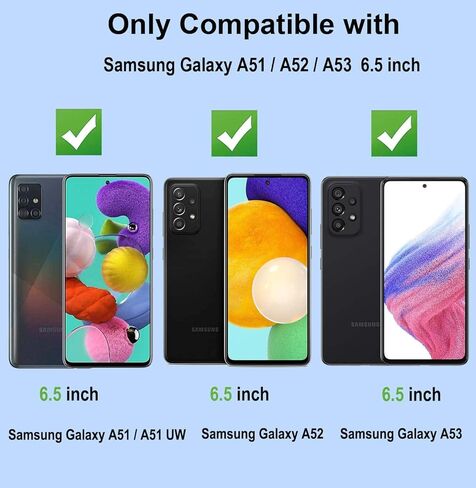 3 pack Anti Blue Light Tempered Glass Screen Protector Compatible with Samsung Galaxy A53/A52/A51.Eye Protection Tempered Glass Film,No Bubbles,9H Hardness HD, Blue Light Blocking Screen Protective Film for Samsung Galaxy A53/A52/A51 6.5" (Purple) in Saudi Arabia