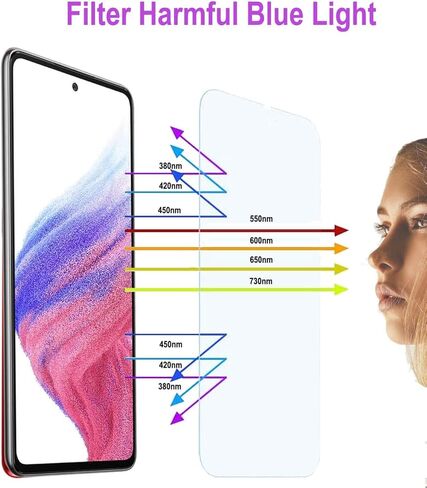 3 pack Anti Blue Light Tempered Glass Screen Protector Compatible with Samsung Galaxy A53/A52/A51.Eye Protection Tempered Glass Film,No Bubbles,9H Hardness HD, Blue Light Blocking Screen Protective Film for Samsung Galaxy A53/A52/A51 6.5" (Purple) in Saudi Arabia