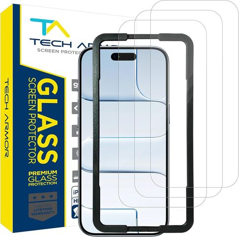 Tech Armor for iPhone 17 Air Screen Protector Glass 6.5 inch - Ballistic Tempered, Case Friendly, Sensor Protection, HD, 9H Hardness, 3 Pack in Saudi Arabia