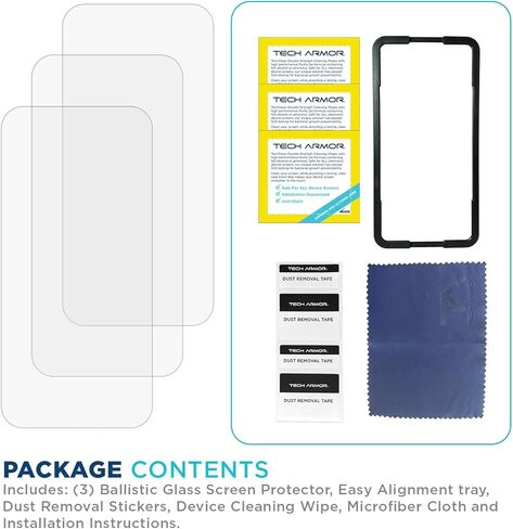 Tech Armor for iPhone 17 Air Screen Protector Glass 6.5 inch - Ballistic Tempered, Case Friendly, Sensor Protection, HD, 9H Hardness, 3 Pack in Saudi Arabia
