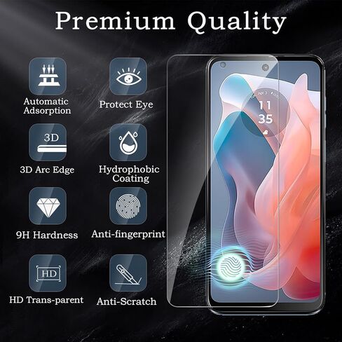 3 Pack Screen Protector for Motorola Moto G play 2024+2 Pack Camera Lens Protector, Tempered Glass Film, Ultra HD 9H Hardness Case Friendly Anti Scratch Bubble Free Ultra Resistant in Saudi Arabia