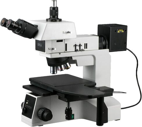 AmScope ME600TZA Episcopic Trinocular Metallurgical Microscope, 50X-1500X Magnification, PL10x and PL15x Extreme Widefield Eyepieces, Infinity Plan Long Working Distance Objectives, Kohler Condenser, Brightfield/Darkfield/Polarizing Halogen Illumination w in Saudi Arabia
