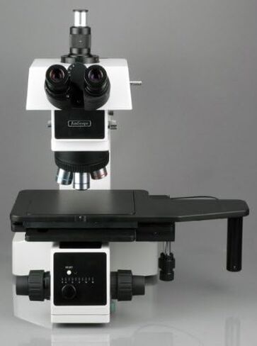 AmScope ME600TZC-5MA Digital Episcopic Trinocular Metallurgical Microscope, 50X-2500X Magnification, PL10x and PL25x Extreme Widefield Eyepieces, Infinity Plan Long Working Distance Objectives, Kohler Condenser, Brightfield/Darkfield/Polarizing Halogen Il in Saudi Arabia