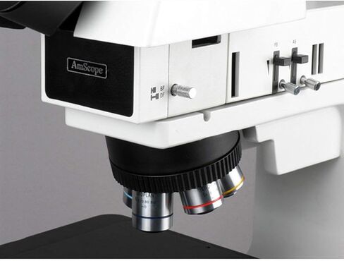 AmScope ME600TZC مجهر معدني ثلاثي العينيات، تكبير 50X-2500X، عدسات PL10x وPL25x ذات نطاق واسع للغاية، خطة إنفينيتي لأهداف مسافة العمل الطويلة، مكثف كوهلر، برايتفيلد/داركفيلد/إضاءة هالوجين مستقطبة مع in Saudi Arabia