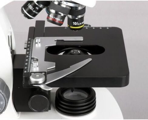 AmScope T340B-LED-8M Digital Siedentopf Trinocular Compound Microscope, 40X-2000X Magnification, Brightfield, WF10x and WF20x Eyepieces, LED Illumination, Abbe Condenser, Double-Layer Mechanical Stage, Includes 8MP Camera with Reduction Lens and Software in Saudi Arabia