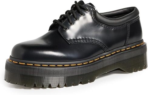 Dr. Martens Unisex 8053 Quad 5-Eye Shoe, Black Polished Smooth in Saudi Arabia