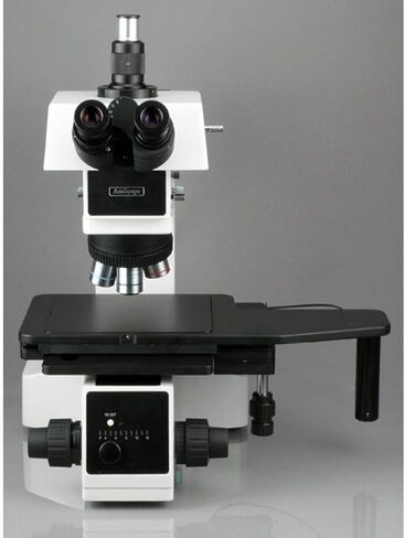 AmScope ME600TZB Episcopic Trinocular Metallurgical Microscope, 50X-2000X Magnification, PL10x and PL20x Extreme Widefield Eyepieces, Infinity Plan Long Working Distance Objectives, Kohler Condenser, Brightfield/Darkfield/Polarizing Halogen Illumination w in Saudi Arabia