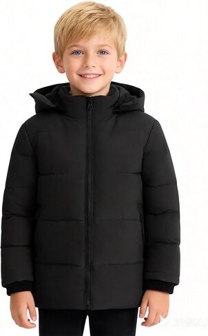 wantdo Boys' Winter Coat Puffer Jacket Waterproof Coat Hooded Zip Up in Saudi Arabia