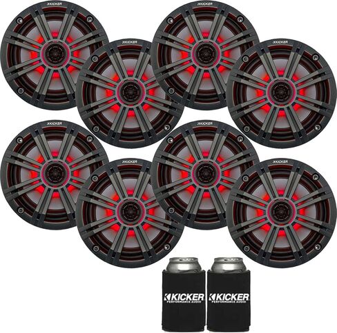 Kicker 6.5" LED Marine Speakers (4 Pair) White Salt Water Grills OEM Replacement Speakers in Kuwait