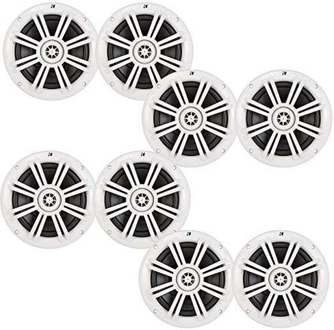 Kicker 6.5" LED Marine Speakers (4 Pair) White Salt Water Grills OEM Replacement Speakers in Kuwait