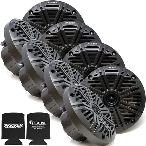 Kicker 6.5" LED Marine Speakers (4 Pair) White Salt Water Grills OEM Replacement Speakers in Kuwait