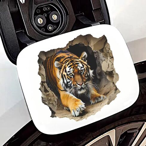 3D Tiger Wall Decal Sticker, 2 Pack Waterproof Removable Vinyl Decal for Laptops, Cars, Wall, Furniture, Bedroom Decoration LB-0021 in Kuwait
