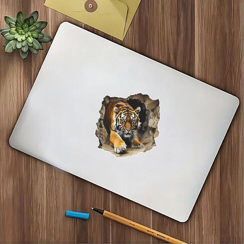 3D Tiger Wall Decal Sticker, 2 Pack Waterproof Removable Vinyl Decal for Laptops, Cars, Wall, Furniture, Bedroom Decoration LB-0021 in Kuwait