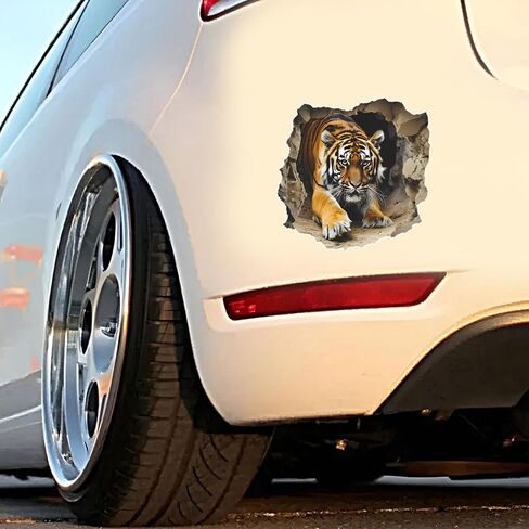 3D Tiger Wall Decal Sticker, 2 Pack Waterproof Removable Vinyl Decal for Laptops, Cars, Wall, Furniture, Bedroom Decoration LB-0021 in Kuwait