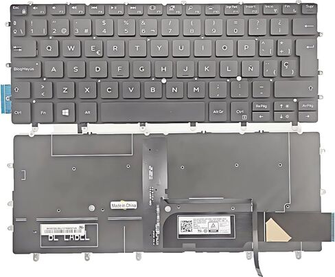 لوحة مفاتيح بديلة للكمبيوتر المحمول بتصميم إسباني لاتيني (español teclado) للوحة مفاتيح Dell XPS 13 9305 9370 9380 7390 مع إضاءة خلفية in Kuwait