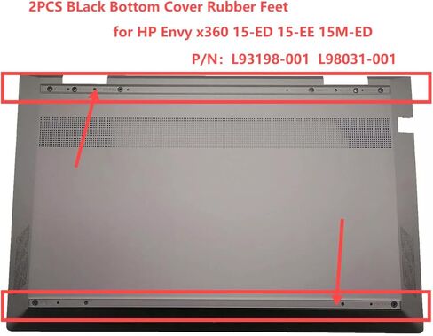 Zahara 2PCS Black Bottom Cover Rubber Non-Slip Bumper Feet Pad for HP Envy x360 15-EE1083CL 15-EE1086NR 15-EE1093CL L93198-001 L98031-001 in Saudi Arabia