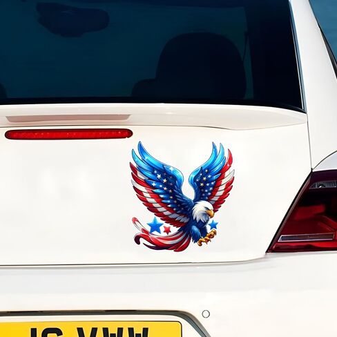 ملصقات فينيل النسر الوطني، تصميم أجنحة العلم الأمريكي، ملصقات قابلة للإزالة مقاومة للماء لأجهزة الكمبيوتر المحمولة والسيارات والجدران والأثاث وتزيين غرفة النوم LB-0014 in Kuwait