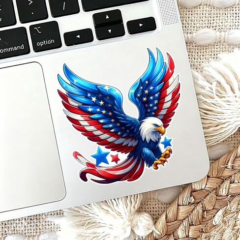ملصقات فينيل النسر الوطني، تصميم أجنحة العلم الأمريكي، ملصقات قابلة للإزالة مقاومة للماء لأجهزة الكمبيوتر المحمولة والسيارات والجدران والأثاث وتزيين غرفة النوم LB-0014 in Kuwait