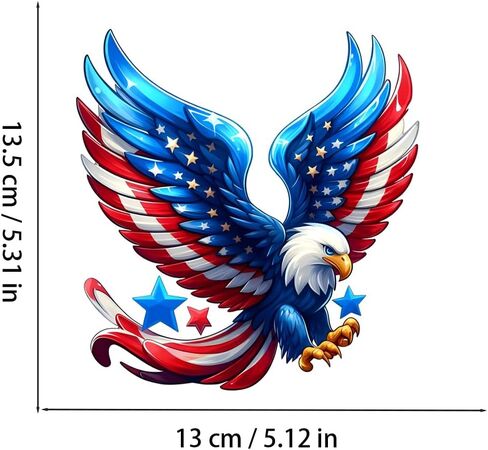 ملصقات فينيل النسر الوطني، تصميم أجنحة العلم الأمريكي، ملصقات قابلة للإزالة مقاومة للماء لأجهزة الكمبيوتر المحمولة والسيارات والجدران والأثاث وتزيين غرفة النوم LB-0014 in Kuwait