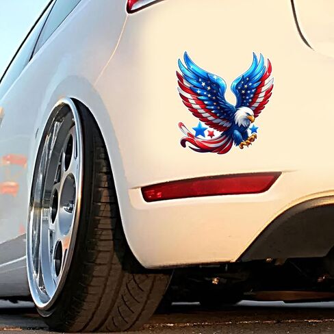 ملصقات فينيل النسر الوطني، تصميم أجنحة العلم الأمريكي، ملصقات قابلة للإزالة مقاومة للماء لأجهزة الكمبيوتر المحمولة والسيارات والجدران والأثاث وتزيين غرفة النوم LB-0014 in Kuwait