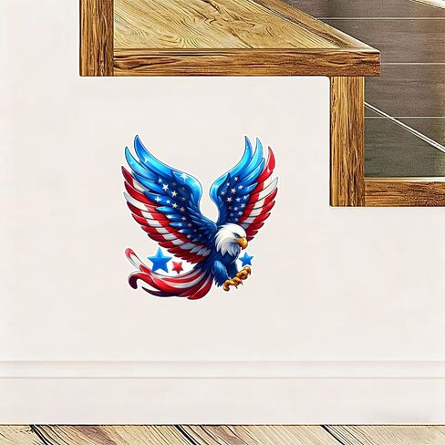 ملصقات فينيل النسر الوطني، تصميم أجنحة العلم الأمريكي، ملصقات قابلة للإزالة مقاومة للماء لأجهزة الكمبيوتر المحمولة والسيارات والجدران والأثاث وتزيين غرفة النوم LB-0014 in Kuwait