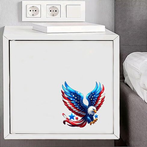 ملصقات فينيل النسر الوطني، تصميم أجنحة العلم الأمريكي، ملصقات قابلة للإزالة مقاومة للماء لأجهزة الكمبيوتر المحمولة والسيارات والجدران والأثاث وتزيين غرفة النوم LB-0014 in Kuwait