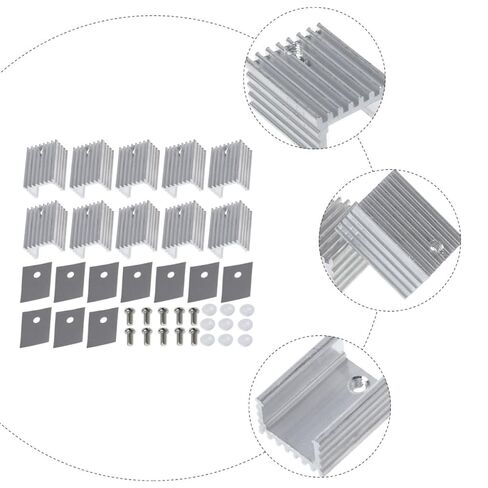 10pcs Aluminum Semiconductor Heat Sink Metal Voltage Regulator Cooling Fin Kit with Insulator Mount for Electronics Cooling in Computer Components in Saudi Arabia