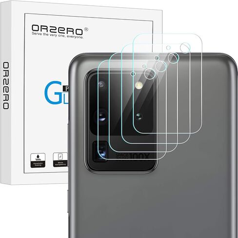 Orzero (4 Pack) Camera Lens Protector Compatible for Samsung Galaxy S20 Ultra, Protector de Cámera Flexible Glass (Not Tempered Glass) (2.5D Arc Edges),HD Anti-Scratch Bubble-Free in Saudi Arabia