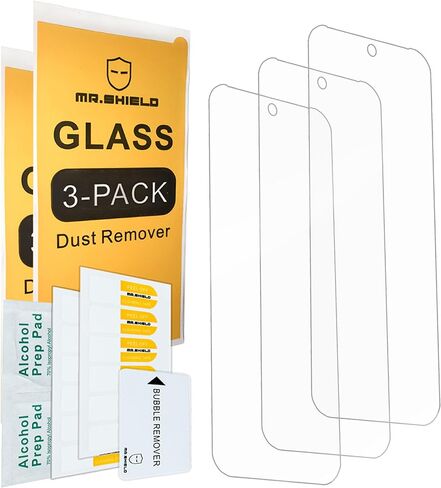 Mr.Shield Screen Protector compatible with Google Pixel 9A [Fingerprint Unlock Compatible] [Tempered Glass] [3-Pack] [Japan Glass with 9H Hardness] in Saudi Arabia