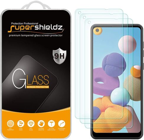 Supershieldz (3 عبوات) مصممة لهاتف Samsung Galaxy A21 واقي شاشة من الزجاج المقوى، مضاد للخدش، خالٍ من الفقاعات in Kuwait