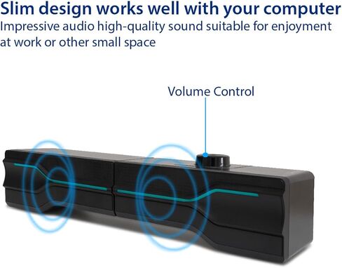 Desktop USB Powered 2-in-1 Soundbar Stereo Speaker, RGB LED Light in Saudi Arabia