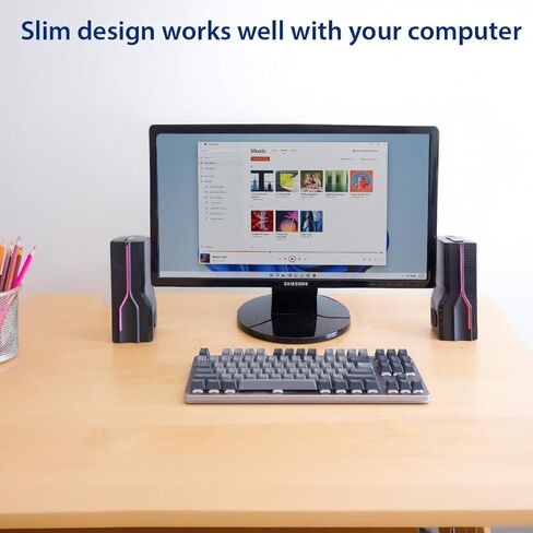 Desktop USB Powered 2-in-1 Soundbar Stereo Speaker, RGB LED Light in Saudi Arabia