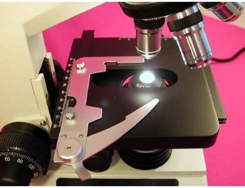 AmScope D200A مجهر مركب ثنائي الرؤية، أهداف WF10x وWF16x، تكبير 40X-1600X، Brightfield، مكثف NA Abbe 1.25، مرحلة ميكانيكية، مضاد للعفن in Saudi Arabia