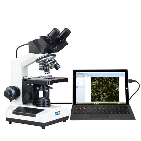 OMAX 40X-2000X Digital Darkfield Binocular Compound Microscope with Built-in 3.0MP USB Camera and Dry Darkfield Condenser and 100 Pieces Glass Slides and Covers in Saudi Arabia