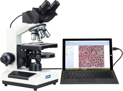 OMAX 40X-2000X Digital Binocular Phase Contrast Compound Microscope with Built-in 3.0MP USB and Turret Phase Contrast Kit in Saudi Arabia
