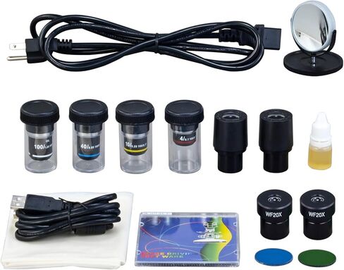 OMAX 40X-2000X Digital Binocular Phase Contrast Compound Microscope with Built-in 3.0MP USB and Turret Phase Contrast Kit in Saudi Arabia