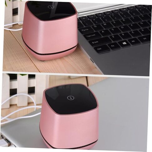 سماعات كمبيوتر صغيرة من jojofuny باللون الذهبي الوردي تعمل بمنفذ USB مع صوت جهير ستيريو سلكي مدمج لسطح المكتب لأجهزة الكمبيوتر المحمول والمكتب المنزلي تستخدم مشغل موسيقى صغير مع التحكم في مستوى الصوت in Kuwait