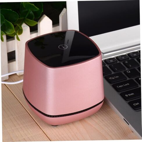Portable USB Computer Speakers Rose Gold Mini Desktop Bass Sound Speaker with Volume Control Compact Stereo for Home Office Use in Kuwait