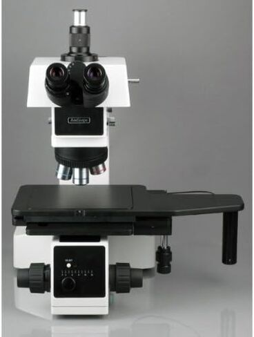AmScope ME600T-8M Digital Episcopic Trinocular Metallurgical Microscope, 50X-500X Magnification, PL10x Extreme Widefield Eyepieces, Infinity Plan Long Working Distance Objectives, Kohler Condenser, Brightfield/Darkfield/Polarizing Halogen Illumination wit in Saudi Arabia
