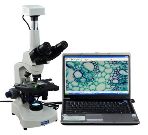 OMAX 40X-2000X LED Trinocular Compound Microscope with Reversed Nosepiece and 30 Degree Siedentopf Viewing Head and 1.3MP USB Camera in Saudi Arabia