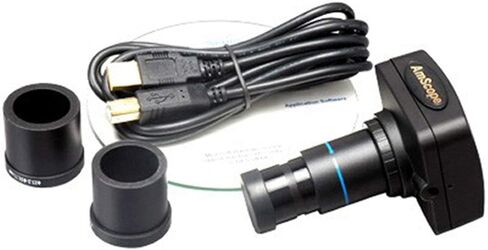 AmScope B100A-M مجهر رقمي مركب، تكبير 40X-1600X، برايتفيلد، إضاءة التنغستن، مكثف آبي، مسرح عادي، يتضمن كاميرا 1.3 ميجابكسل مع عدسة تخفيض وبرامج in Saudi Arabia