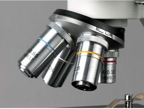 AmScope B100A-M مجهر رقمي مركب، تكبير 40X-1600X، برايتفيلد، إضاءة التنغستن، مكثف آبي، مسرح عادي، يتضمن كاميرا 1.3 ميجابكسل مع عدسة تخفيض وبرامج in Saudi Arabia