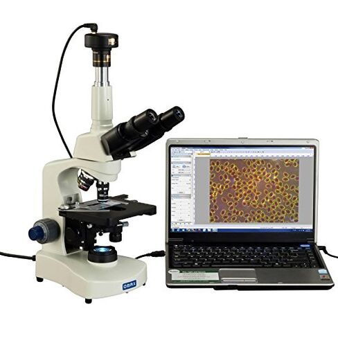 OMAX 40X-2000X LED Darkfield Trinocular Compound Microscope with 30 Degree Siedentopf Viewing Head and Dry Darkfield Condenser and 9.0MP USB Camera in Saudi Arabia