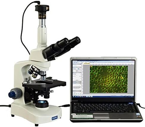 OMAX 40X-2000X LED Darkfield Trinocular Compound Microscope with 30 Degree Siedentopf Viewing Head and Extra Bright Oil Darkfield Condenser and 5.0MP USB Camera in Saudi Arabia