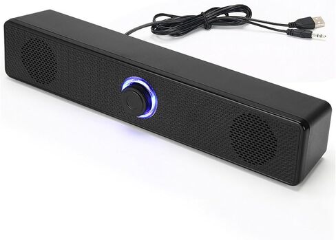Yosoo Health Gear Computer Speakers for Desktop, USB Powered Stereo Soundbar Wired HiFi Clear Sound Volume Knob Mini Speakers for PC Laptop Tablet in Saudi Arabia