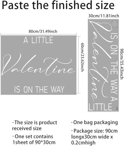 ملصق A Little Valentine is On The Way - زينة لحفلات استقبال المولود الجديد بطابع عيد الحب، ملصق لحفلات الحبيب يكشف عن الجنس، دعامة صورة بخلفية قوس البالون (ملصق صغير لعيد الحب) in Saudi Arabia