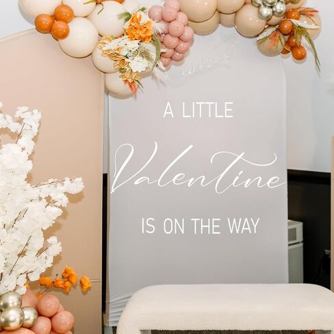 ملصق A Little Valentine is On The Way - زينة لحفلات استقبال المولود الجديد بطابع عيد الحب، ملصق لحفلات الحبيب يكشف عن الجنس، دعامة صورة بخلفية قوس البالون (ملصق صغير لعيد الحب) in Saudi Arabia