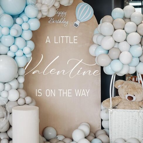 ملصق A Little Valentine is On The Way - زينة لحفلات استقبال المولود الجديد بطابع عيد الحب، ملصق لحفلات الحبيب يكشف عن الجنس، دعامة صورة بخلفية قوس البالون (ملصق صغير لعيد الحب) in Saudi Arabia