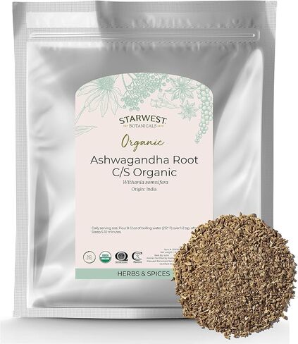 Starwest Botanicals, Organic Ashwagandha Root C/S, 4 oz in Saudi Arabia